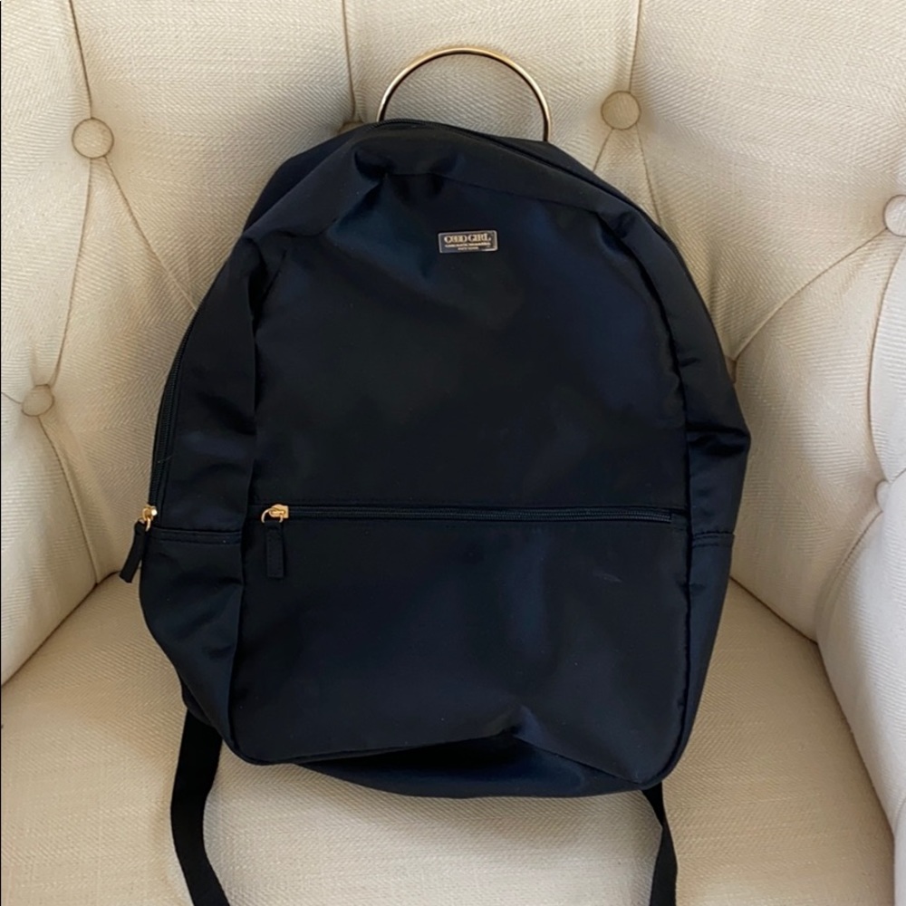 Carolina Herrera Black Satin Backpack